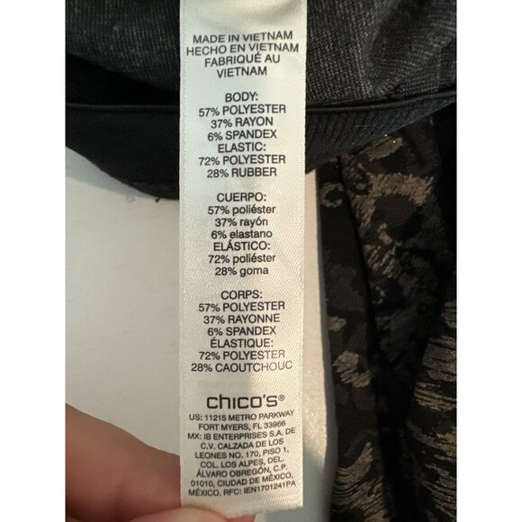 Chicos Fabulously Slimming Women Pants Sz 1.5 M Black Tan Tapestry Floral Ankle - Picture 5 of 11